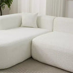 Clihome Canapé d'angle modulable 109,4 po en forme de L, avec méridienne gauche en tissu chenille et 2 oreillers, modèle Cloud
