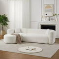 Clihome 109.4 L-Shaped Modular Sectional Sofa Left Chaise Chenille Fabric Cloud Sofa with 2 Pillows
