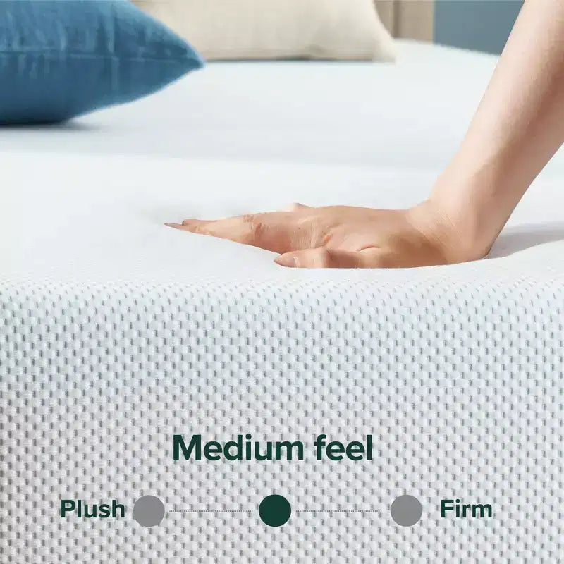 Matelas en mousse à mémoire de forme rafraîchissante Zinus au thé vert de 25 cm, Queen, sans fibre de verre, fermeté moyenne, mousse de gel rafraîchissante, mousses et tissus certifiés sûrs.