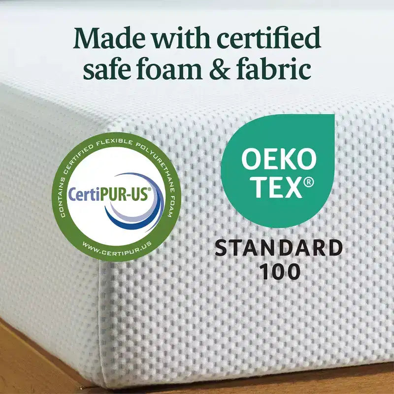 Matelas en mousse à mémoire de forme rafraîchissante Zinus au thé vert de 25 cm, Queen, sans fibre de verre, fermeté moyenne, mousse de gel rafraîchissante, mousses et tissus certifiés sûrs.