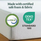 Matelas en mousse à mémoire de forme rafraîchissante Zinus au thé vert de 25 cm, Queen, sans fibre de verre, fermeté moyenne, mousse de gel rafraîchissante, mousses et tissus certifiés sûrs.