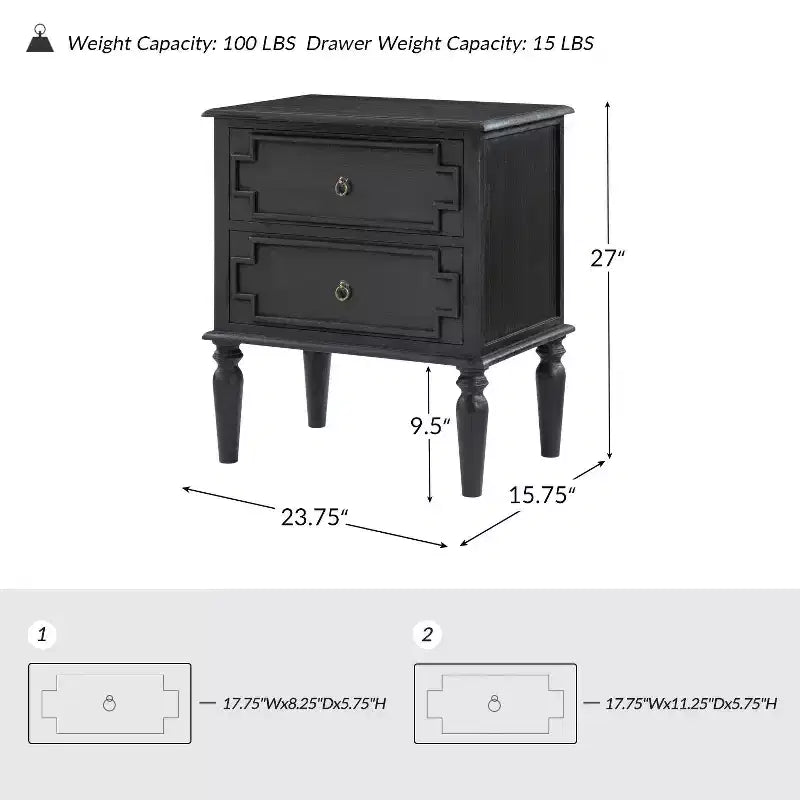 Tikal 28 Table de chevet à 2 tiroirs, lot de 2 | HULALA HOME-NOYER