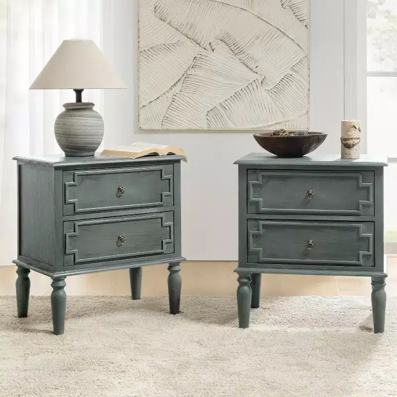 Tikal 28 Table de chevet à 2 tiroirs, lot de 2 | HULALA HOME-NOYER