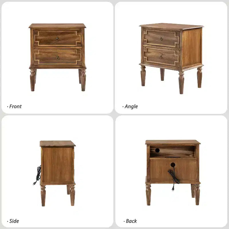 Tikal 28 Table de chevet à 2 tiroirs, lot de 2 | HULALA HOME-NOYER