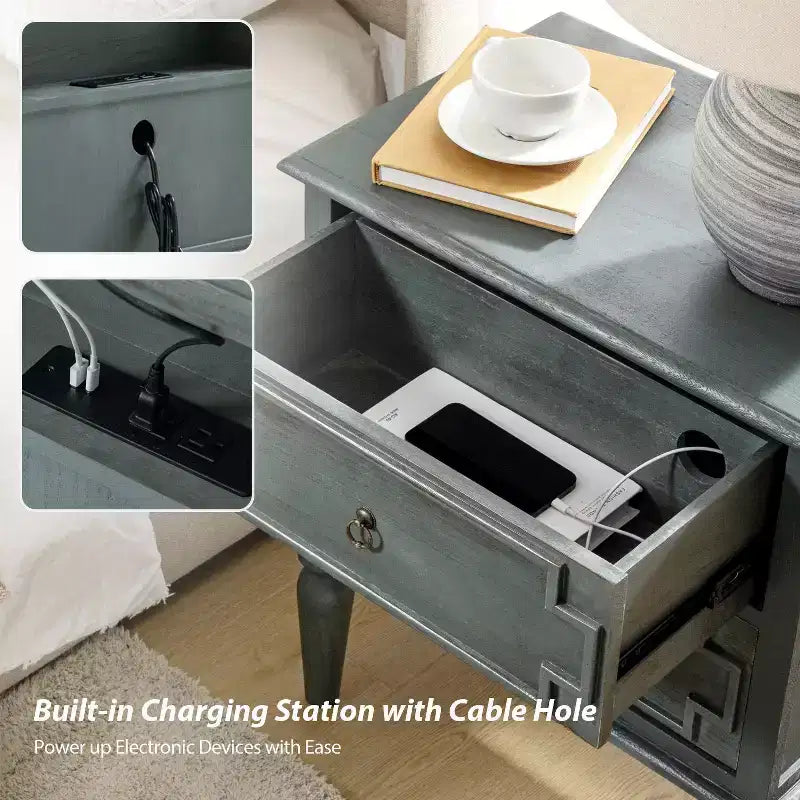 Tikal 28 Table de chevet à 2 tiroirs, lot de 2 | HULALA HOME-NOYER