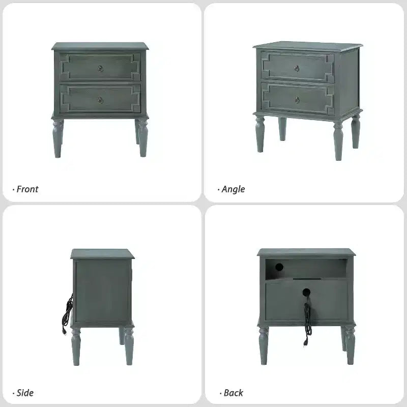 Tikal 28 Table de chevet à 2 tiroirs, lot de 2 | HULALA HOME-NOYER