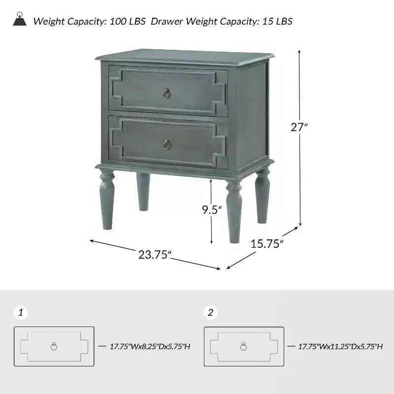 Tikal 28 Table de chevet à 2 tiroirs, lot de 2 | HULALA HOME-NOYER
