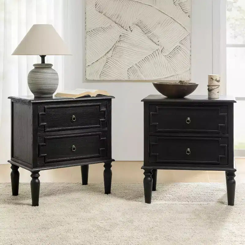 Tikal 28 Table de chevet à 2 tiroirs, lot de 2 | HULALA HOME-NOYER