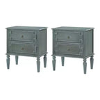 Tikal 28 Tall 2-Drawer End Table Set of 2 | HULALA HOME-WALNUT