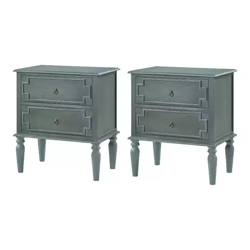 Tikal 28 Tall 2-Drawer End Table Set of 2 | HULALA HOME-WALNUT