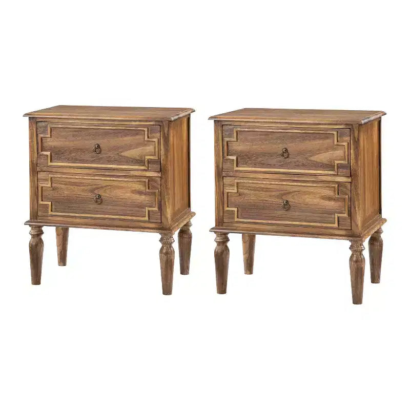 Tikal 28 Table de chevet à 2 tiroirs, lot de 2 | HULALA HOME-NOYER