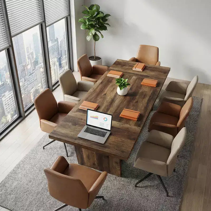MAYEERTY 70.8 Wood Executive Desk, Modern Study Computer Writing Table