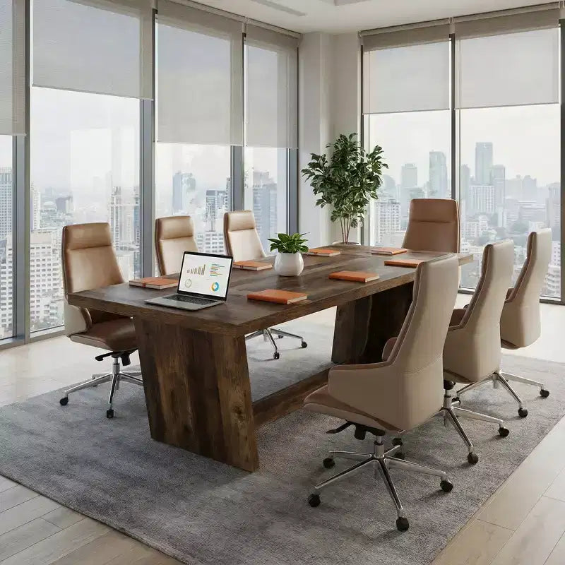 MAYEERTY 70.8 Bureau de direction en bois, Table d'étude et d'écriture moderne pour ordinateur