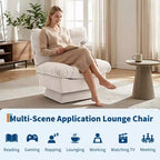 Fauteuil pivotant Acekool 360, fauteuil de lecture en chenille avec coussin épais pour salon ou chambre à coucher
