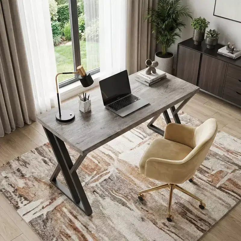MAYEERTY 55 Heavy-Duty Computer Desk, Simple Study Writing Table for Home Office