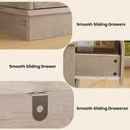 8 Commodes de chambre, commode double de 130 cm de large avec grands tiroirs, commode moderne pour chambre à coucher, salon, couloir