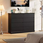 8 Commodes de chambre, commode double de 130 cm de large avec grands tiroirs, commode moderne pour chambre à coucher, salon, couloir