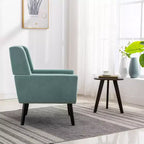 Fauteuil d'appoint en velours Etokfoks 75 cm L x 75 cm P x 88 cm H avec dossier incurvé, pieds en bois noir, pour salon et chambre modernes