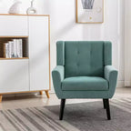 Fauteuil d'appoint en velours Etokfoks 75 cm L x 75 cm P x 88 cm H avec dossier incurvé, pieds en bois noir, pour salon et chambre modernes