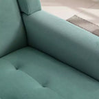 Fauteuil d'appoint en velours Etokfoks 75 cm L x 75 cm P x 88 cm H avec dossier incurvé, pieds en bois noir, pour salon et chambre modernes