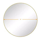 Grand miroir mural rond de 48 pouces, miroir décoratif moderne en métal pour salon, cheminée - Panipeachy