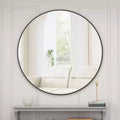 48 Oversized Round Wall Mirror, Large Modern Metal Circle Statement Mirror for Living Room, Fireplace - Panipeachy