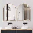 Miroir mural décoratif arqué 30 x 40, grand miroir de vanité moderne avec cadre en alliage d'aluminium pour entrée, salle de bain - Panipeachy