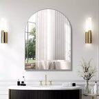 Miroir mural décoratif arqué 30 x 40, grand miroir de vanité moderne avec cadre en alliage d'aluminium pour entrée, salle de bain - Panipeachy