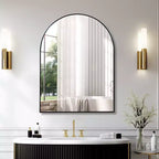 Miroir mural décoratif arqué 30 x 40, grand miroir de vanité moderne avec cadre en alliage d'aluminium pour entrée, salle de bain - Panipeachy