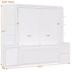 Lit escamotable Queen Size avec étagères de rangement et armoires, lit armoire Queen en bois avec bureau, lit mural pliable pour chambre d'amis ou bureau