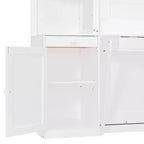 Lit escamotable Queen Size avec étagères de rangement et armoires, lit armoire Queen en bois avec bureau, lit mural pliable pour chambre d'amis ou bureau