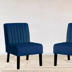 Whisen - Lot de 2 chaises d'appoint modernes, chaises sans accoudoirs élégantes en velours avec pieds en bois massif, design minimaliste