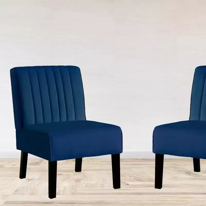 Whisen - Lot de 2 chaises d'appoint modernes, chaises sans accoudoirs élégantes en velours avec pieds en bois massif, design minimaliste