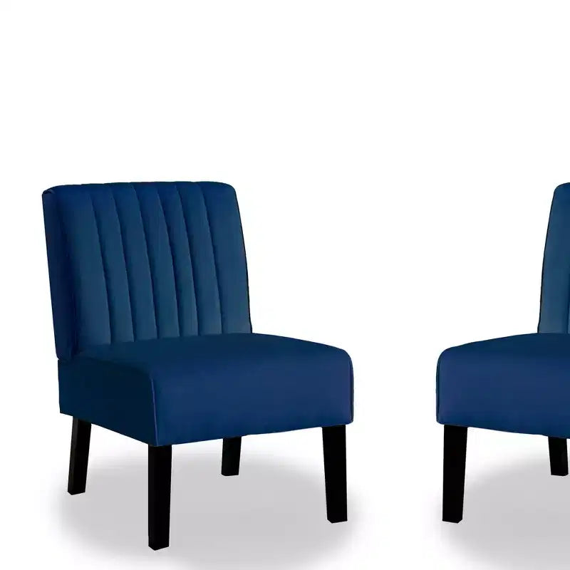 Whisen - Lot de 2 chaises d'appoint modernes, chaises sans accoudoirs élégantes en velours avec pieds en bois massif, design minimaliste