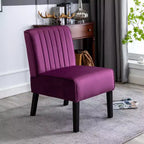 Whisen - Lot de 2 chaises d'appoint modernes, chaises sans accoudoirs élégantes en velours avec pieds en bois massif, design minimaliste