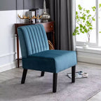 Whisen - Lot de 2 chaises d'appoint modernes, chaises sans accoudoirs élégantes en velours avec pieds en bois massif, design minimaliste