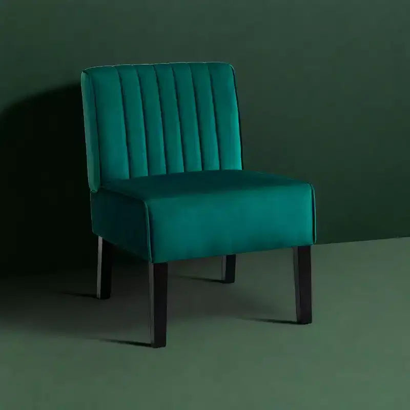 Whisen - Lot de 2 chaises d'appoint modernes, chaises sans accoudoirs élégantes en velours avec pieds en bois massif, design minimaliste
