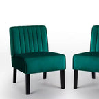 Whisen - Lot de 2 chaises d'appoint modernes, chaises sans accoudoirs élégantes en velours avec pieds en bois massif, design minimaliste
