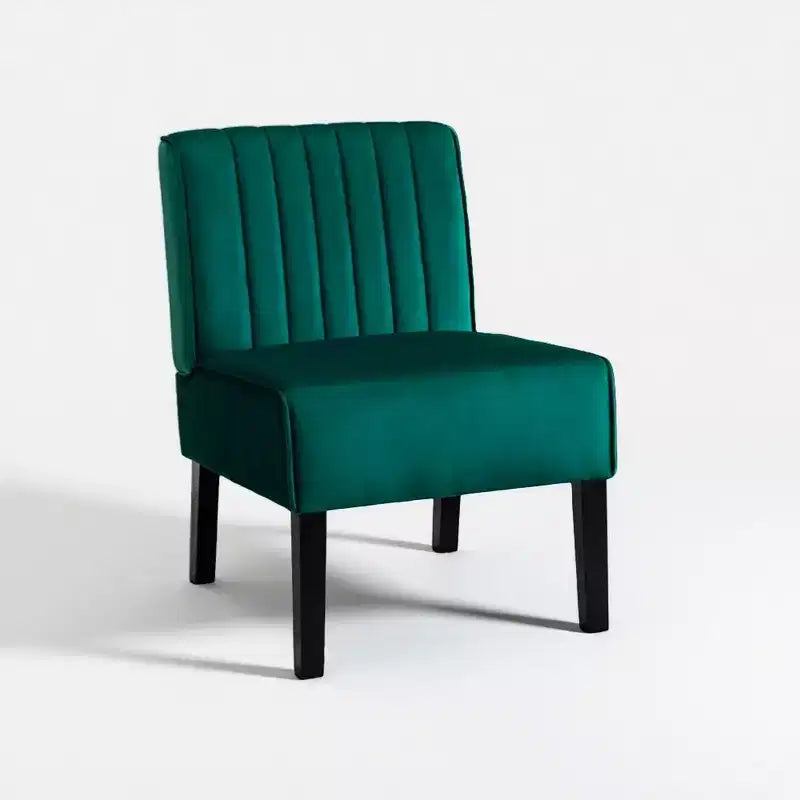 Whisen - Lot de 2 chaises d'appoint modernes, chaises sans accoudoirs élégantes en velours avec pieds en bois massif, design minimaliste