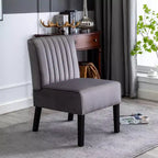 Whisen - Lot de 2 chaises d'appoint modernes, chaises sans accoudoirs élégantes en velours avec pieds en bois massif, design minimaliste
