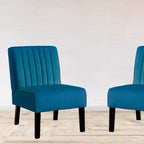 Whisen - Lot de 2 chaises d'appoint modernes, chaises sans accoudoirs élégantes en velours avec pieds en bois massif, design minimaliste