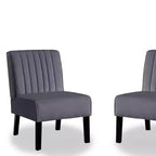 Whisen - Lot de 2 chaises d'appoint modernes, chaises sans accoudoirs élégantes en velours avec pieds en bois massif, design minimaliste