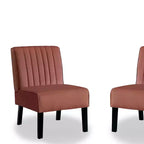 Whisen - Lot de 2 chaises d'appoint modernes, chaises sans accoudoirs élégantes en velours avec pieds en bois massif, design minimaliste