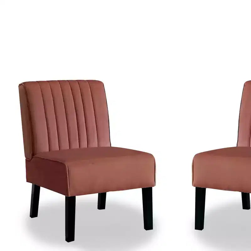 Whisen - Lot de 2 chaises d'appoint modernes, chaises sans accoudoirs élégantes en velours avec pieds en bois massif, design minimaliste