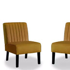 Whisen - Lot de 2 chaises d'appoint modernes, chaises sans accoudoirs élégantes en velours avec pieds en bois massif, design minimaliste