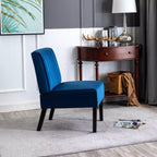 Whisen - Lot de 2 chaises d'appoint modernes, chaises sans accoudoirs élégantes en velours avec pieds en bois massif, design minimaliste