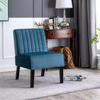 Whisen Modern Accent Chairs Set of 2, Elegant Velvet Upholstery Armless Chair with Solid Wood Legs, Minimalist Design