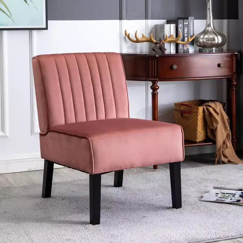 Whisen - Lot de 2 chaises d'appoint modernes, chaises sans accoudoirs élégantes en velours avec pieds en bois massif, design minimaliste