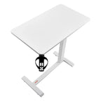 Table de lit, Table de chevet mobile avec roulettes cachées, Bureau d'ordinateur portable roulant réglable en hauteur avec porte-gobelet, Blanc