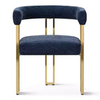 Lot de 4 chaises de salle à manger modernes rembourrées avec accoudoirs, dossier incurvé, pieds en métal doré, chaises de salle à manger pour cuisine ou salle à manger-Panipeachy
